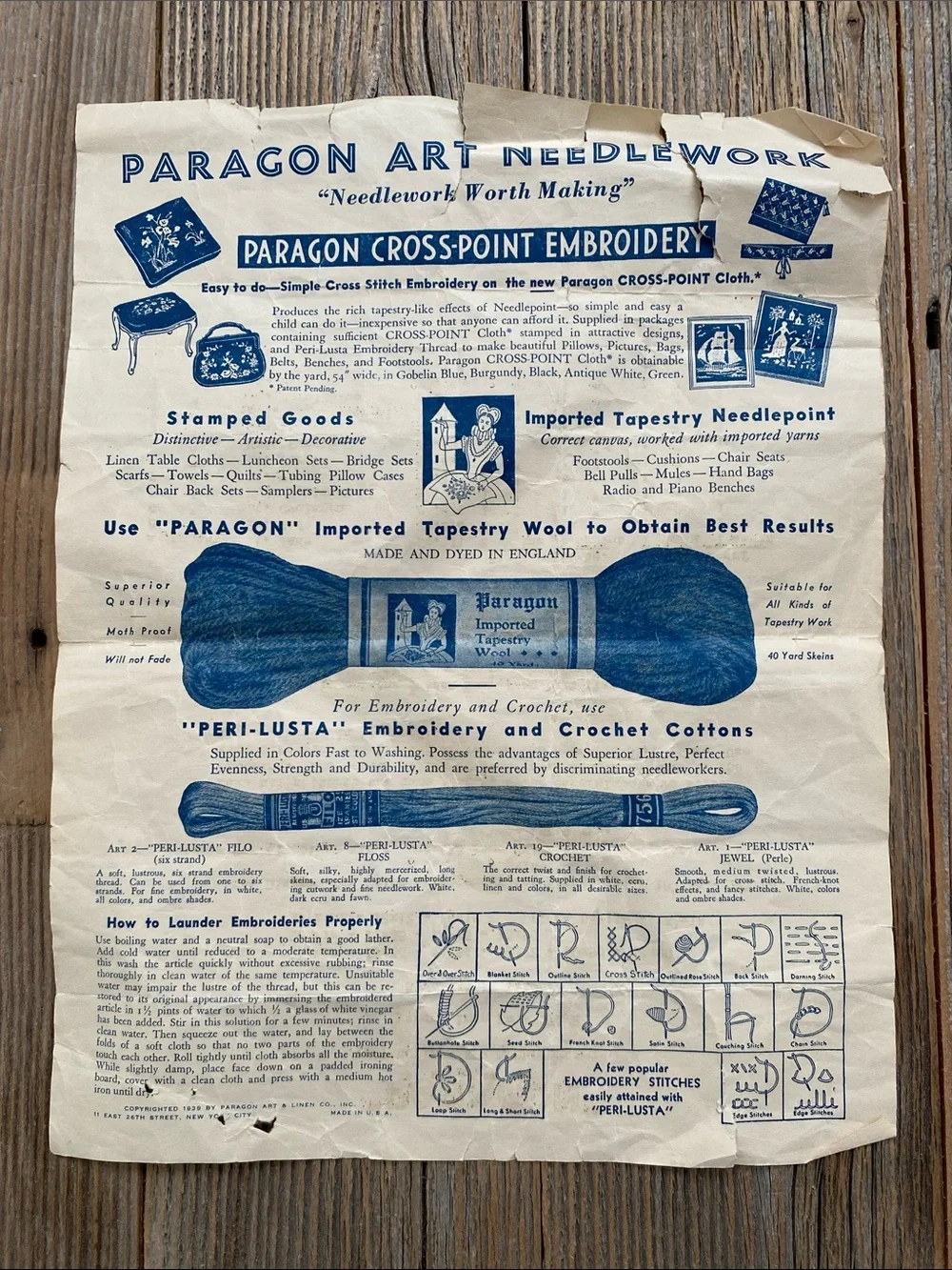Vintage Paragon Cross-Point Embroidery Kit. Tablecloth w/8 Napkins. Unfinished.